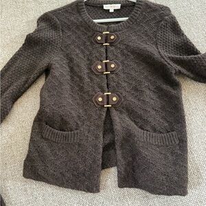 Tory Burch Brown Toggle Cardigan Sweater